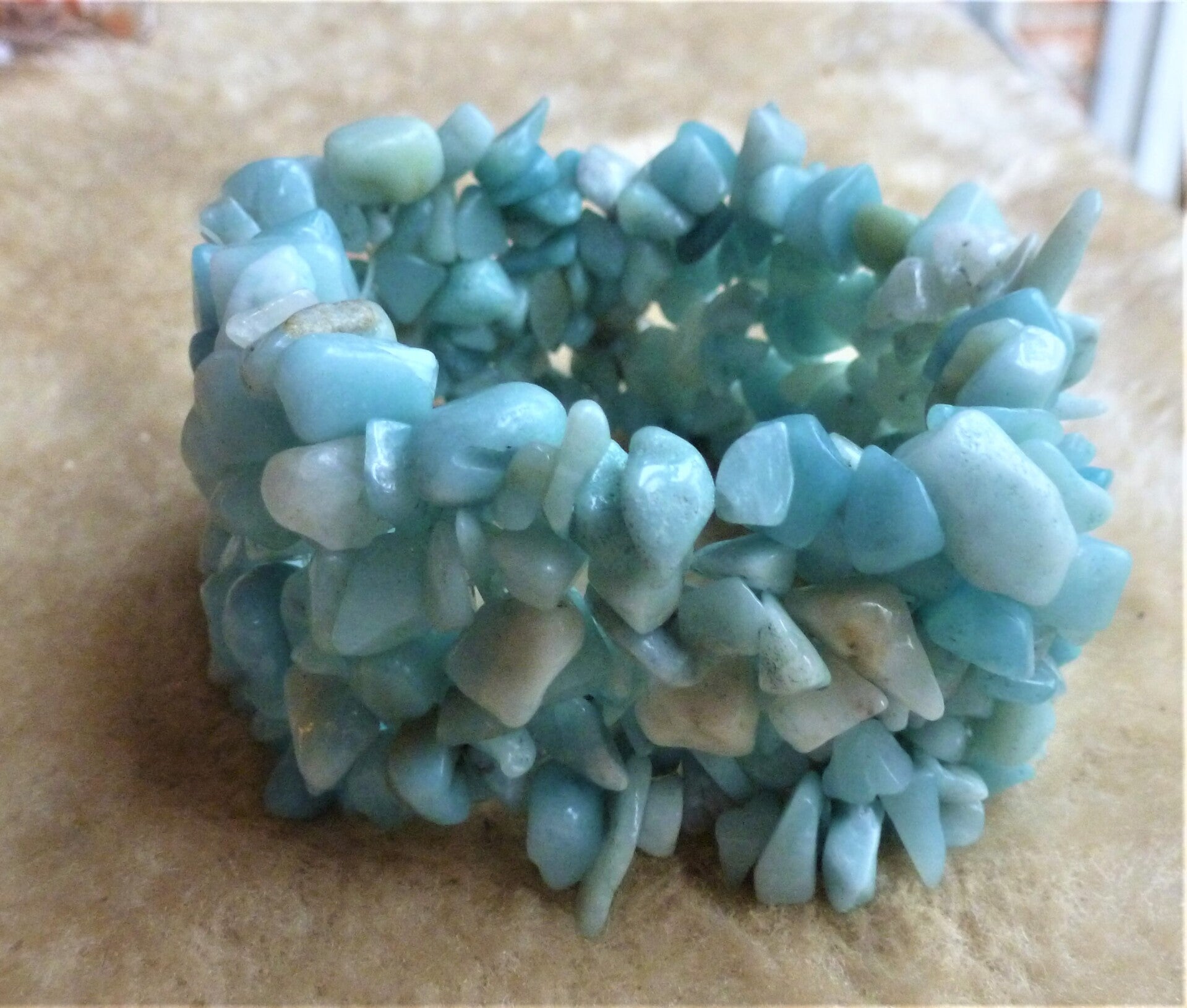 Mooi brede splitarmband van Amazoniet