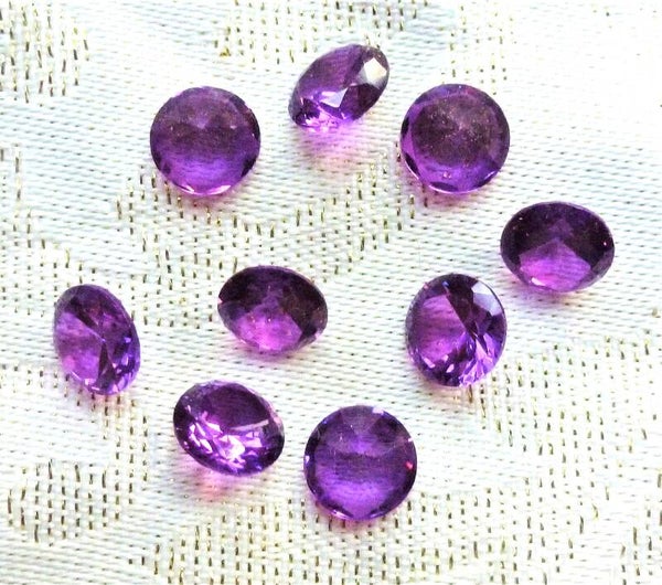 Amethist gefacceteerde cabochons Rond , Per stuk