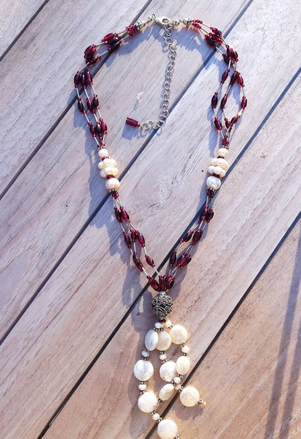 Prachtige Parelketting met zilver 925