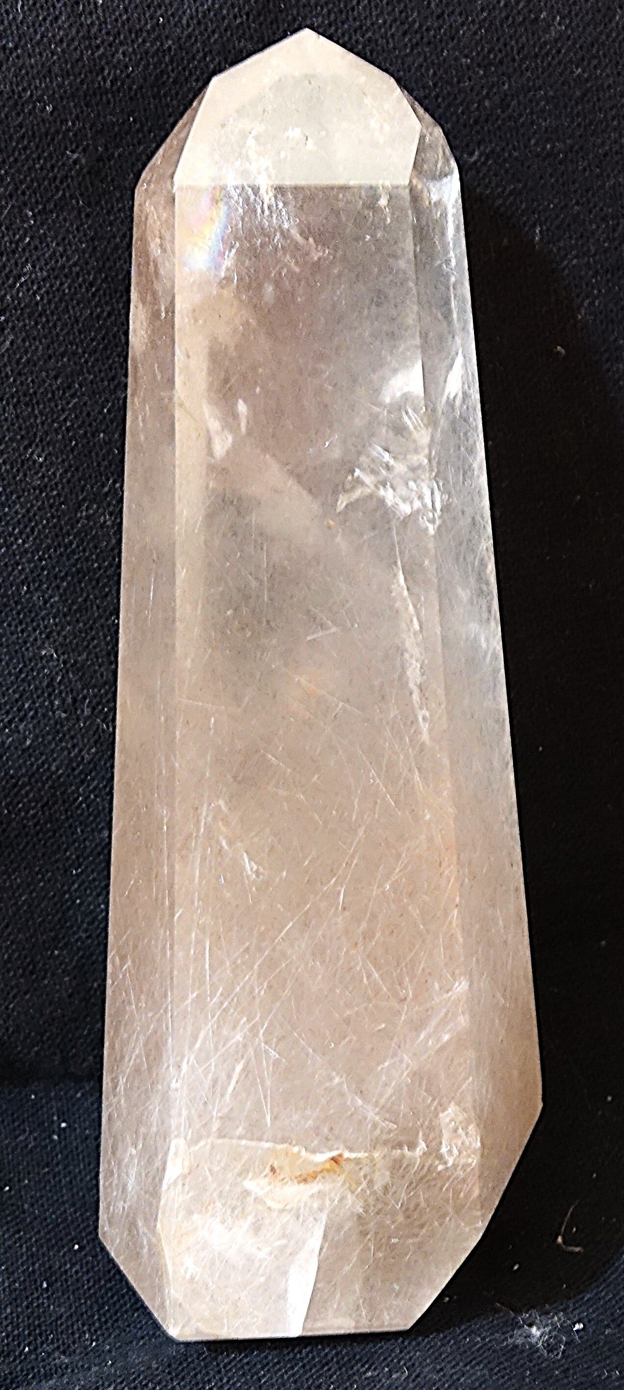 Mooie grote kristal punt met Rutiel insluitingen uit Brazilië