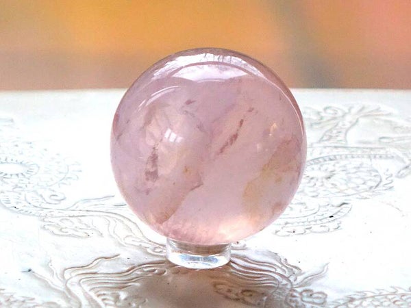 Mooie heldere Ster-Rozekwartsbol 5 cm