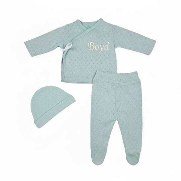 Geboortepakje met naam roze of blauw