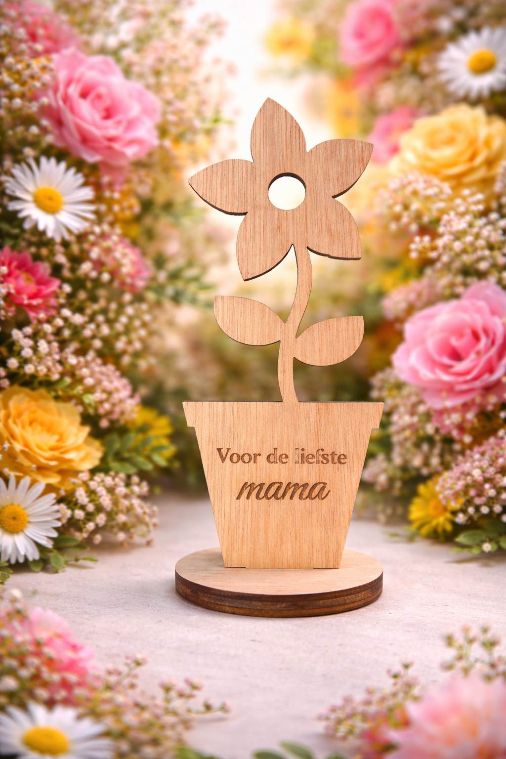 Houten bloempje