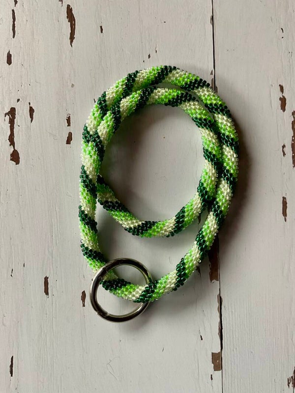 Perlen Schlüsselband grün 52cm