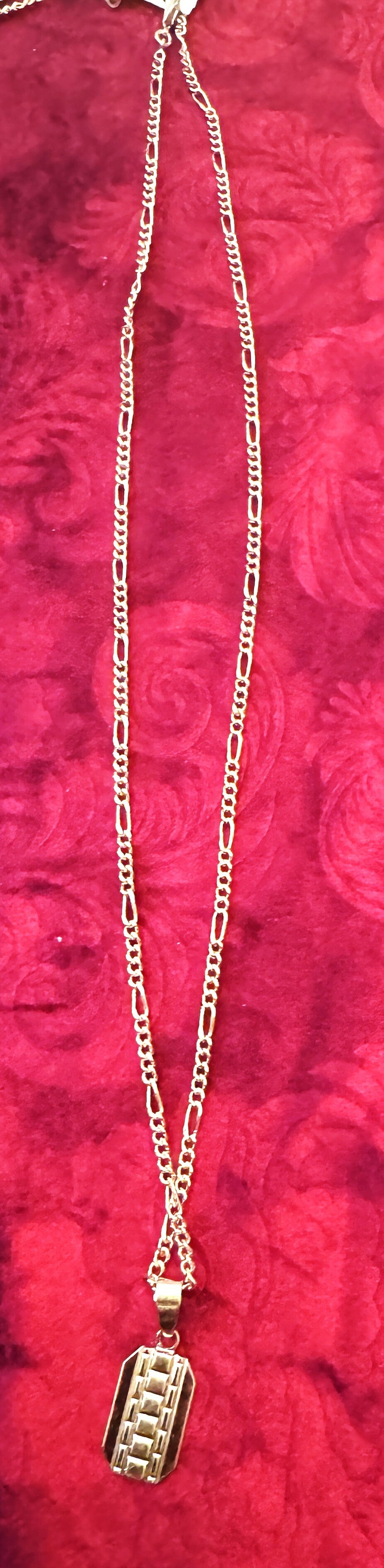 Man Gold Plated Necklace with Beautiful Square and Rectangle Design
