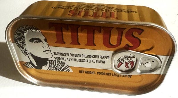 TITUS SARDINES SOYBEAN OIL AND CHILE PEPPER 125G
