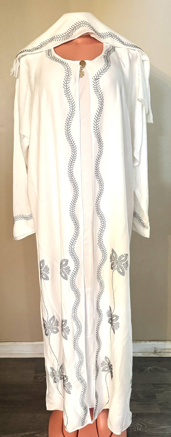 Elegant Abaya Dress With Hair Scarf