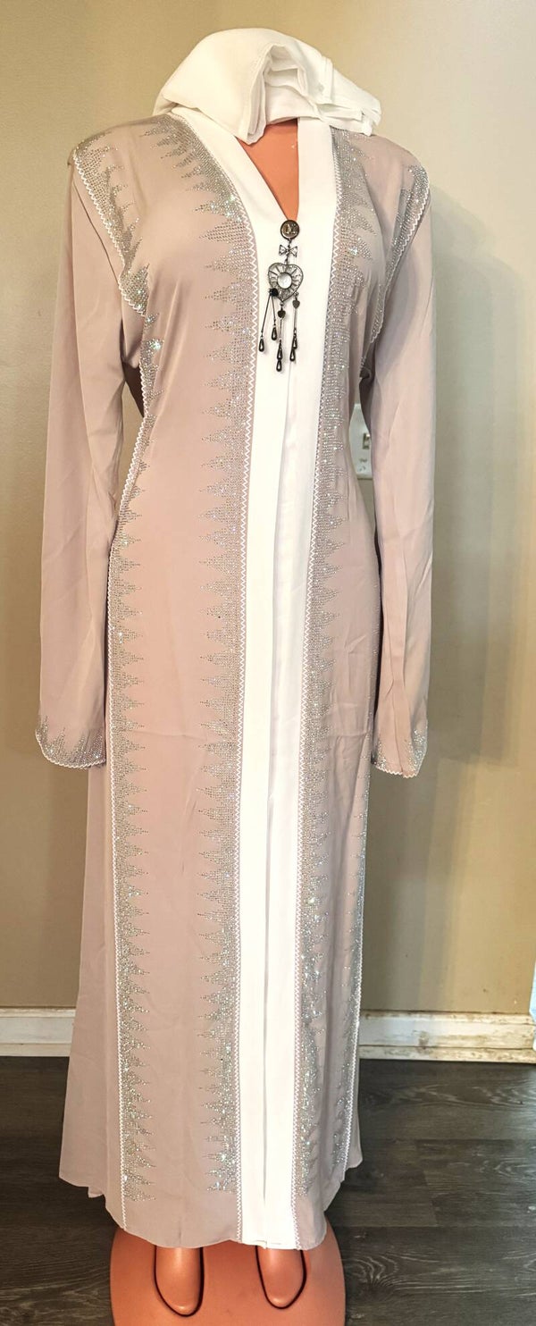 Elegant Abaya Dress With Hair Scarf