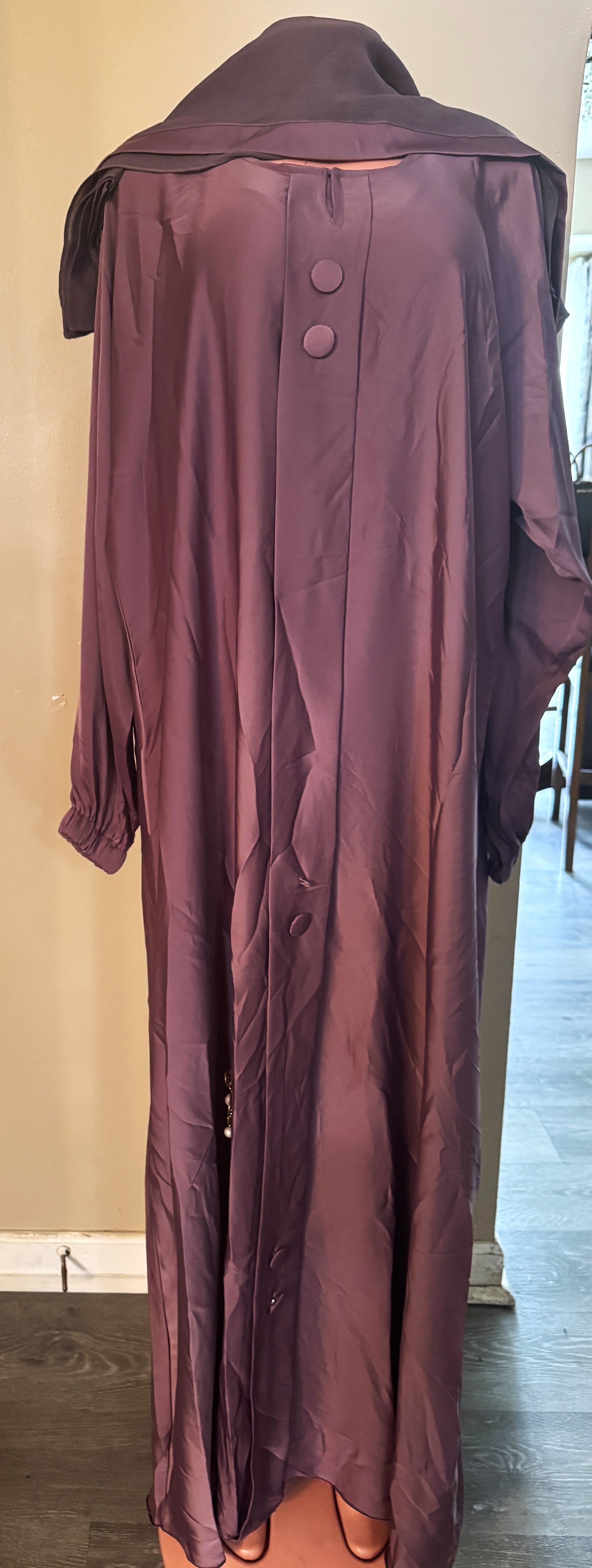 Elegant Abaya Dress With Hair Scarf