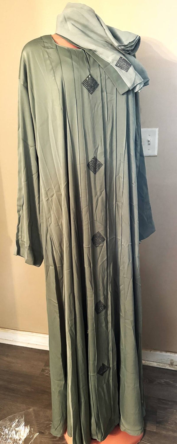 Elegant Abaya Dress With Hair Scarf
