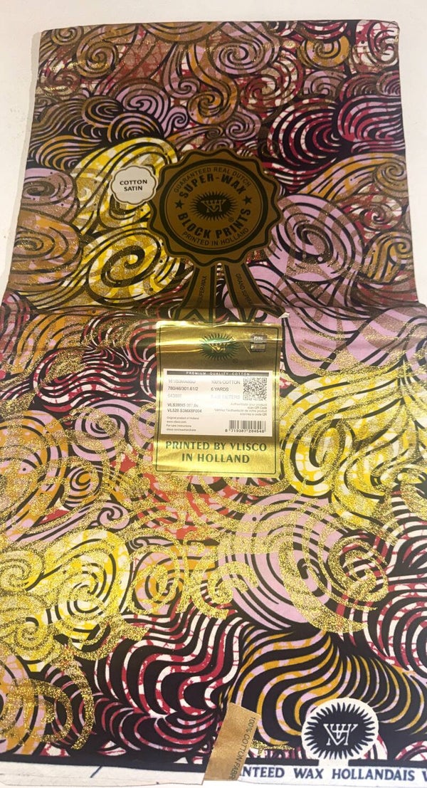 GRAND SUPER-WAX-BLOCK PRINTS 6 YARDS PRINTED BY VLISCO IN HOLLAND