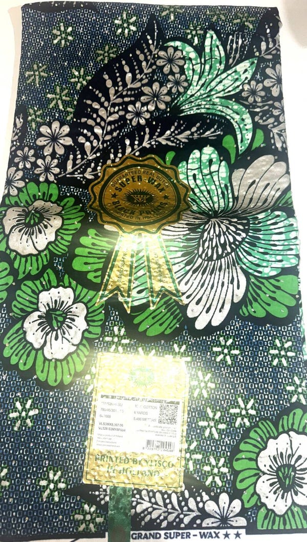 GRAND SUPER-WAX-BLOCK PRINTS 6 YARDS PRINTED BY VLISCO IN HOLLAND