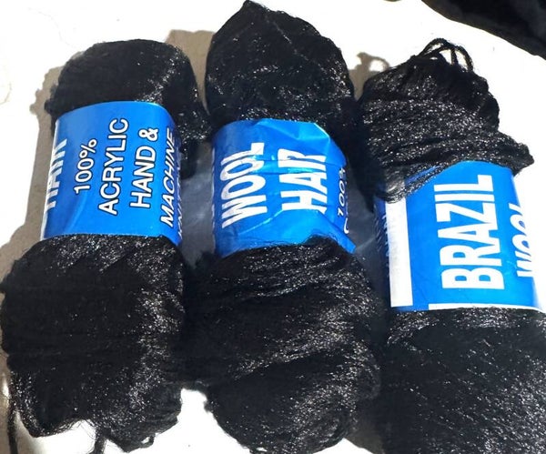 brazilin 100% acrylic wool hair yarn x2