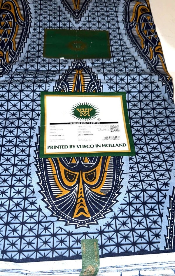 VERITABLE WAX PRINTS 6 YARDS PRINTED BY VLISCO IN HOLLAND