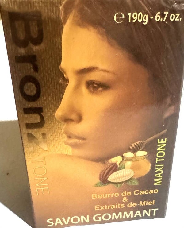 Bronz Exfoliating Soap Cocoa Butter & Honey Extracts Maxi Tone 190g Bar Soap