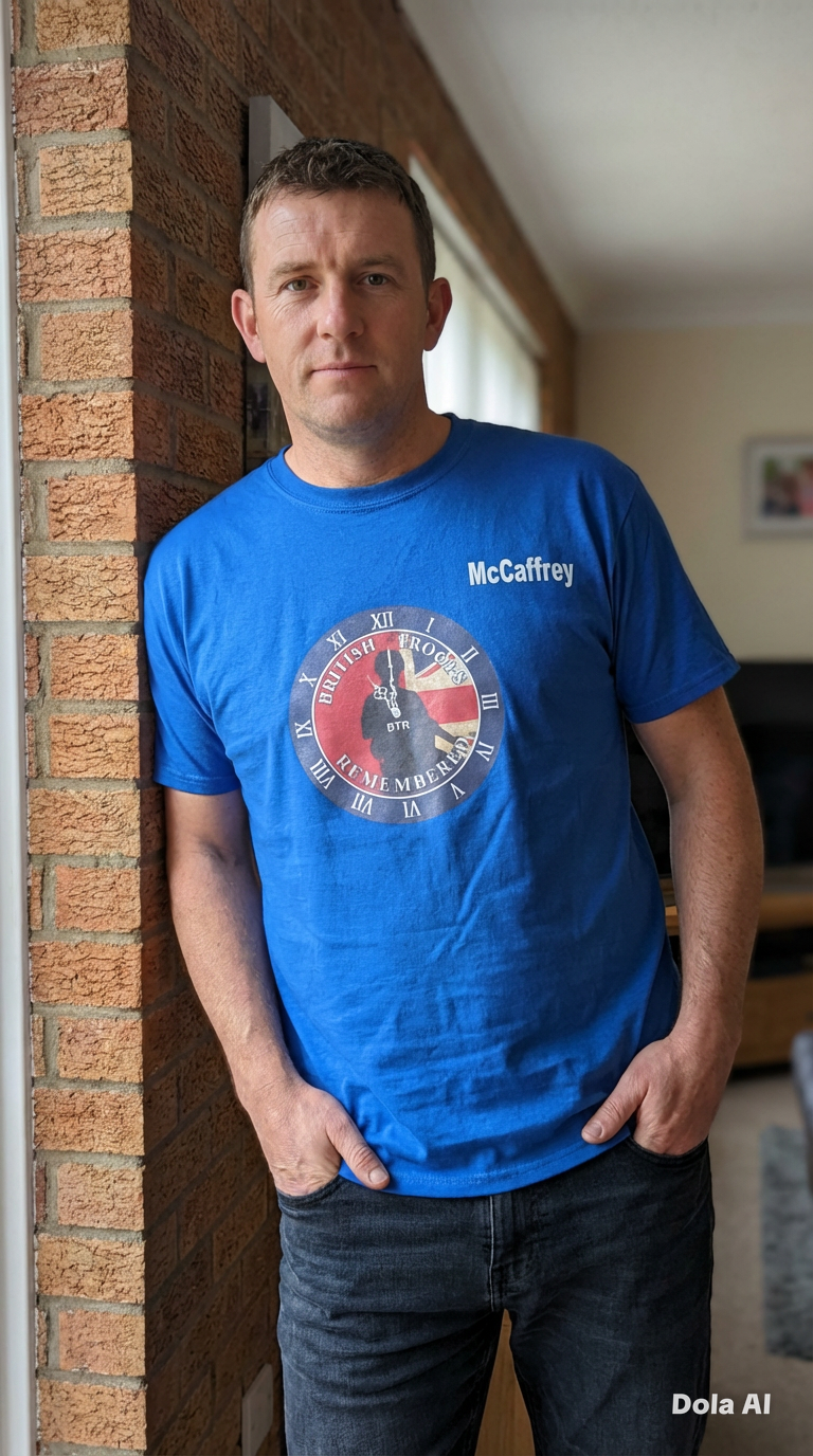 British Troops Remembered Logo Round Neck T-Shirt