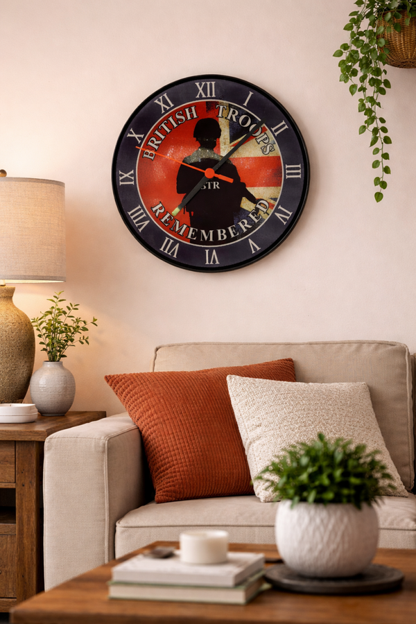 British Troops Remembered Logo Wall Clock