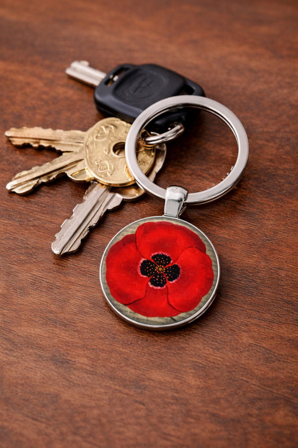 Vintage Retro Poppy Keychain