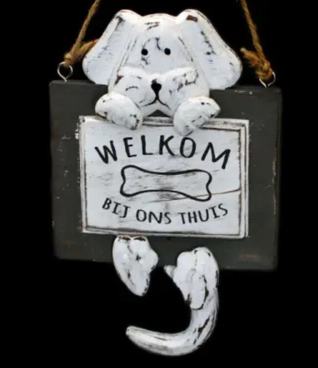 Bordje hond, welkom