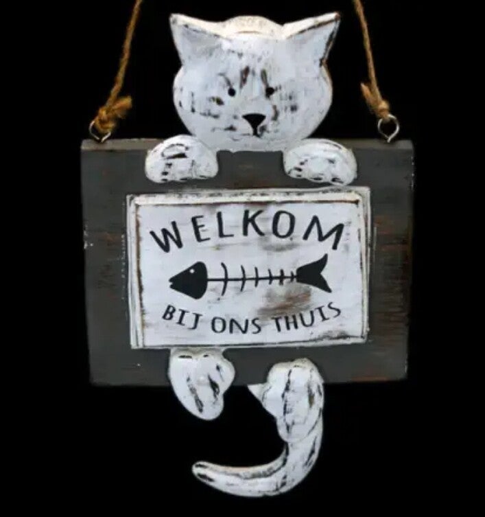 Bordje kat, welkom