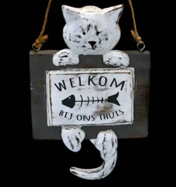 Bordje kat, welkom