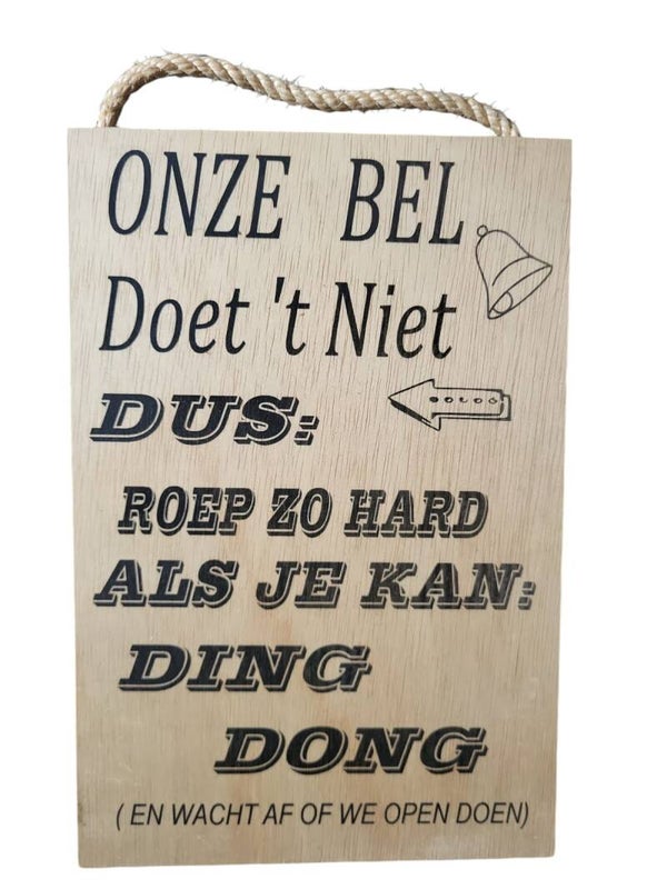 Onze bel doet het niet