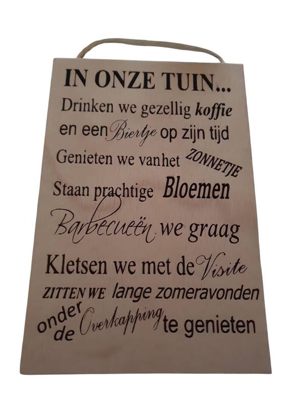 In onze tuin