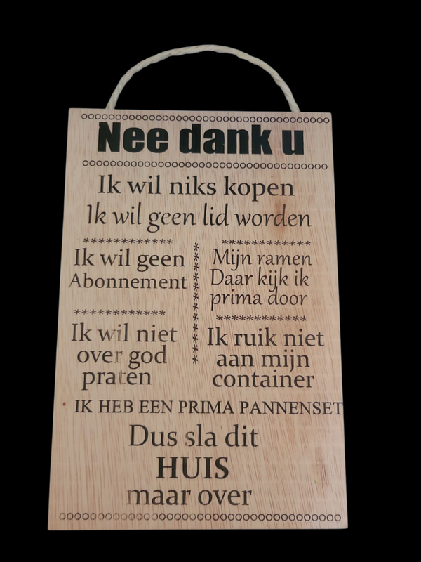 Nee dank u