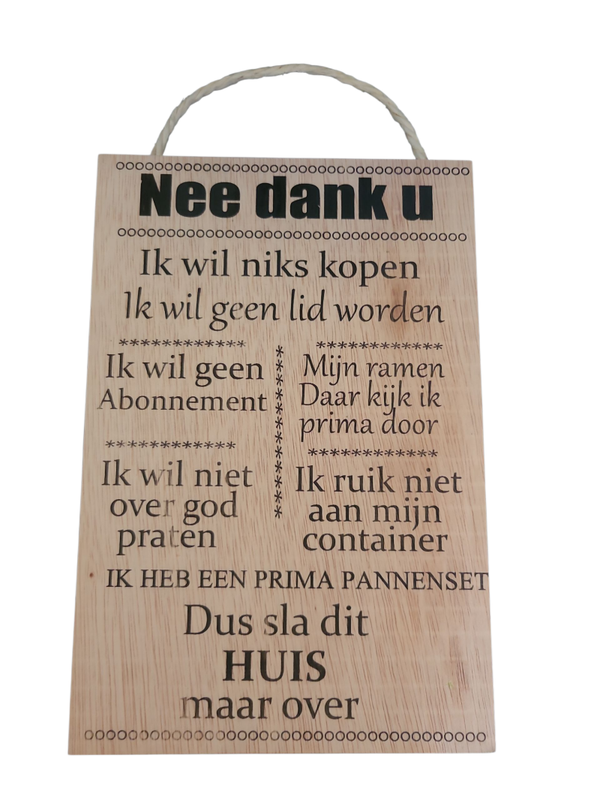 Nee dank u