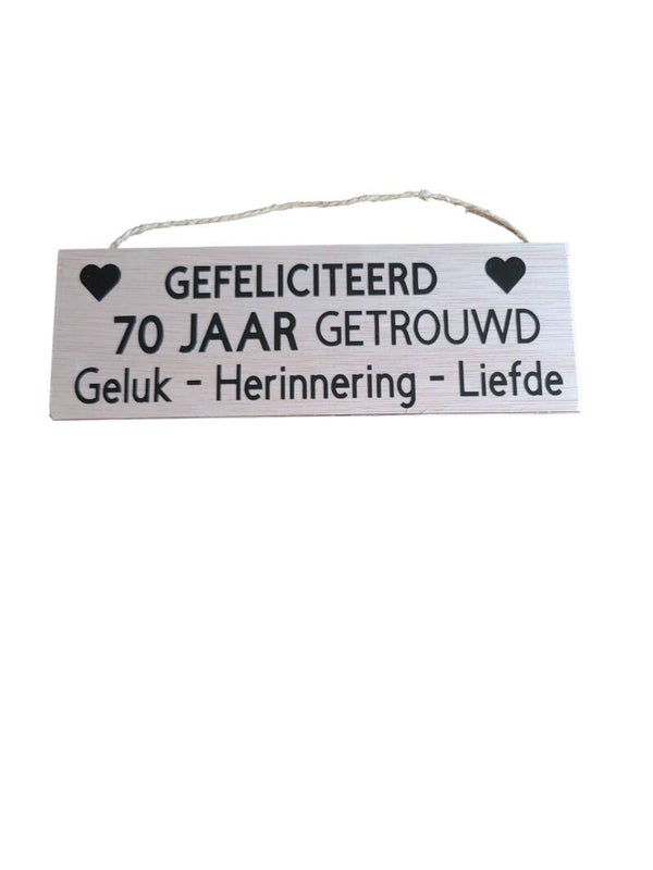 Gefeliciteerd 70 jaar getrouwd