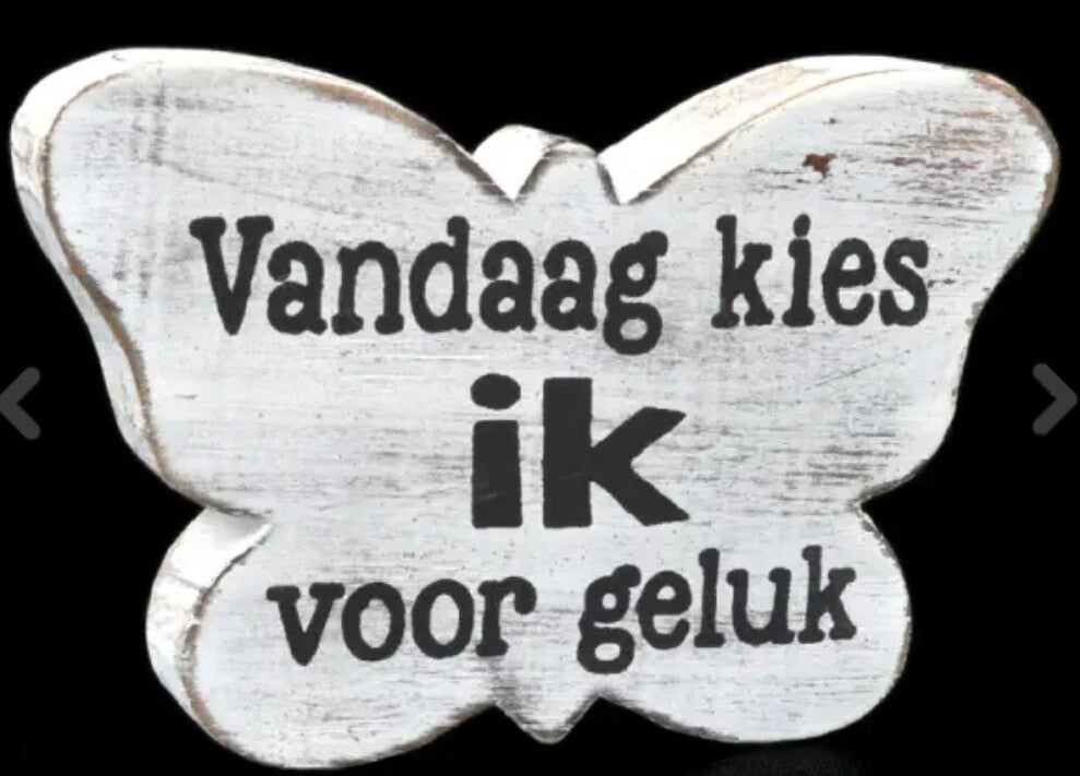 Vlinder vandaag kies ik voor geluk