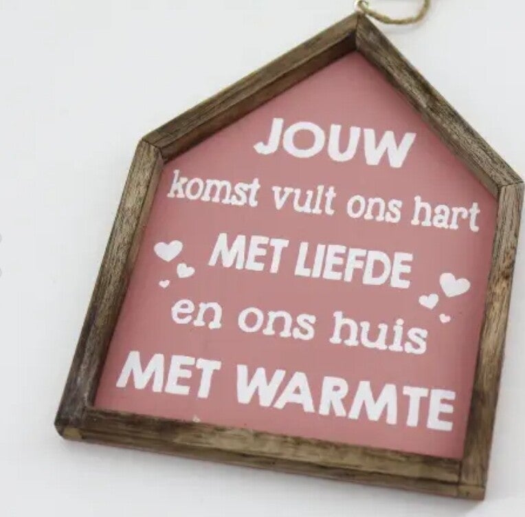 Teksthuisje, jouw komst vult ons hart