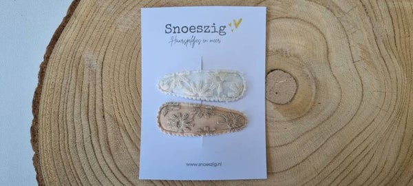 Speldje Madelief - set van 2 (offwhite/beige)