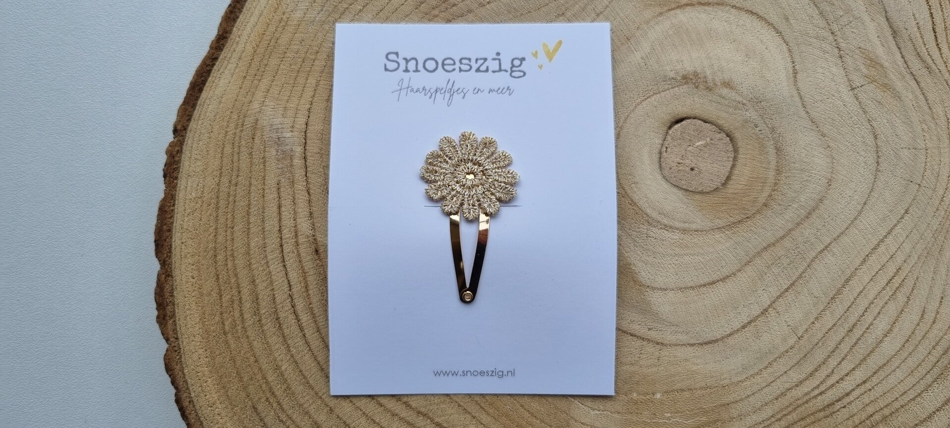 Speldje Madelief - Beige goud