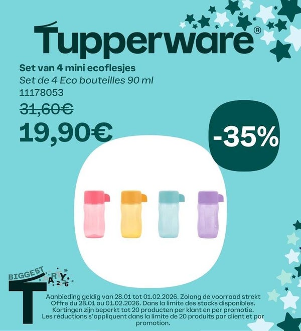 set van 4 mini ecoflesjes