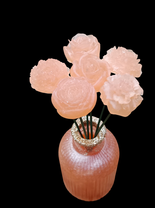 Vaasje + 6 bloemen