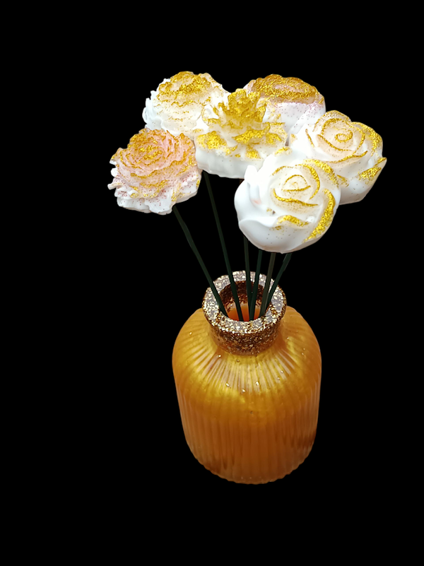 Vaasje + 6 bloemen