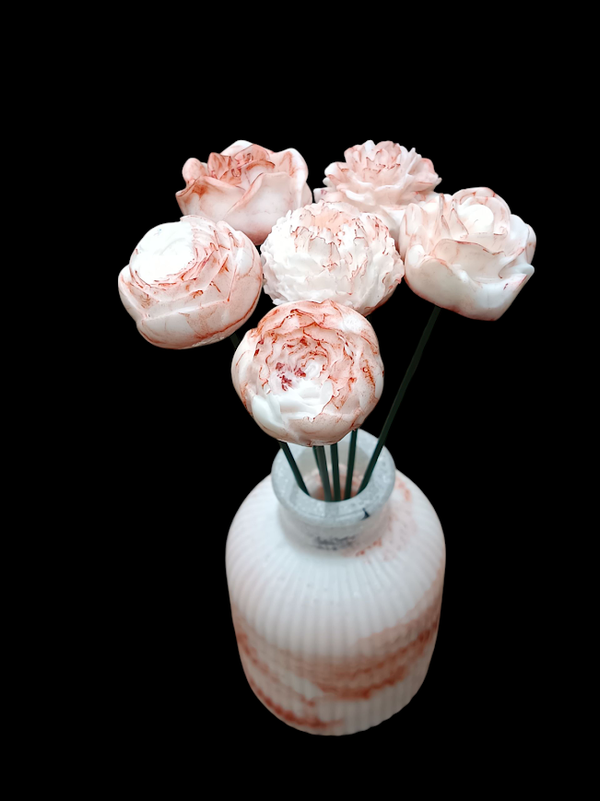 Vaasje + 6 bloemen