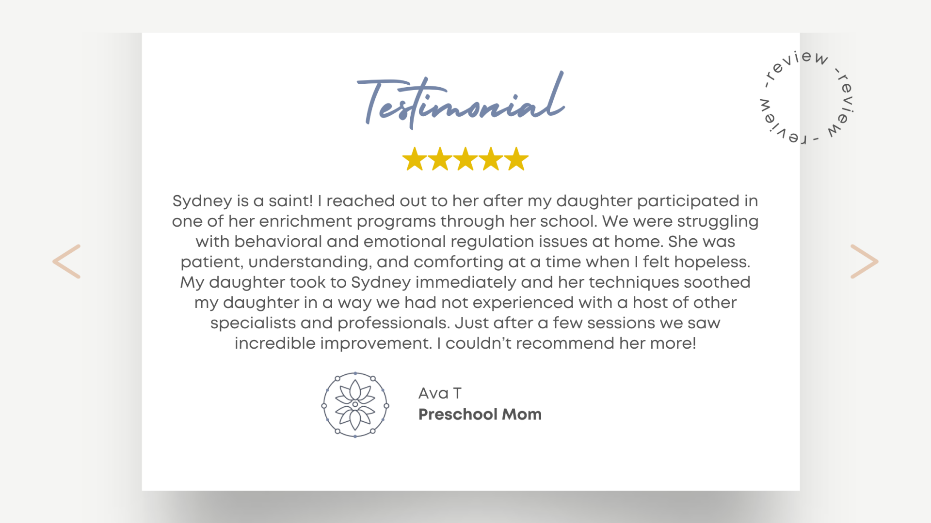 Vital Breathwork  meditation and somatic yoga exercise testimonial from local preschool mom