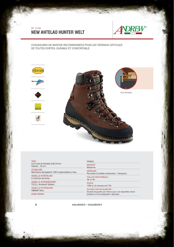 CHAUSSURE ANDREW " NEW ANTELAO HUNTER WELT "