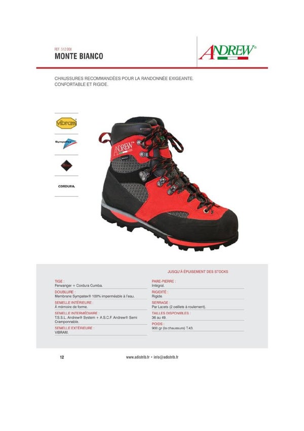 CHAUSSURE ANDREW " MONTE BIANCO "