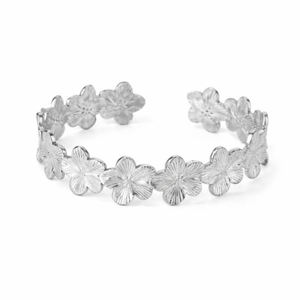 armband - bangle bloom zilver