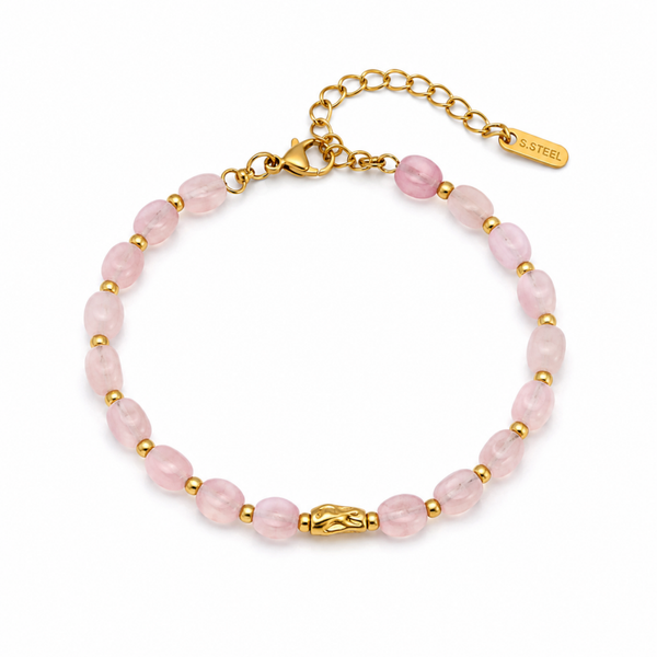 armband - spring stone roze goud