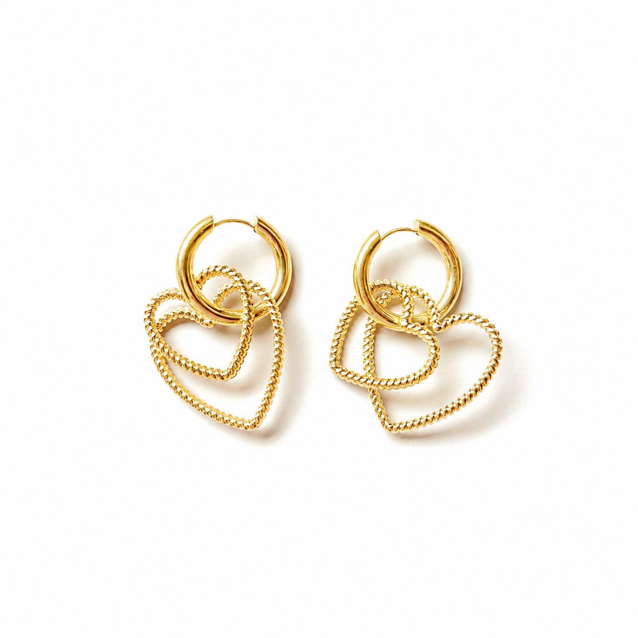 oorbellen - bubbly hearts goud