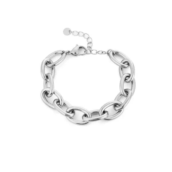 armband - schakel zilver