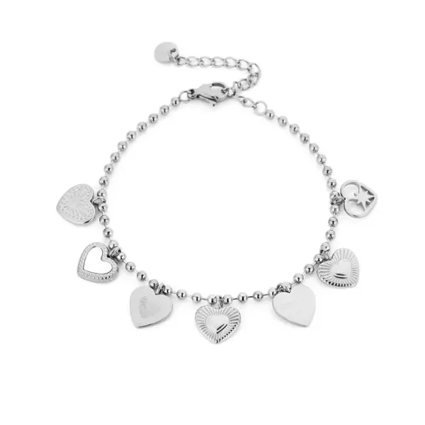 armband - a lot of hearts zilver
