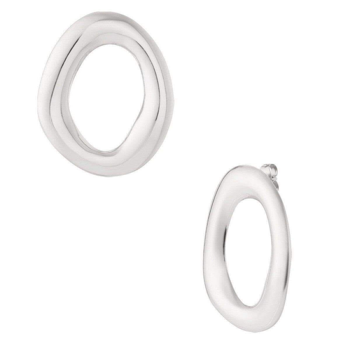 oorbellen - ovaal zilver