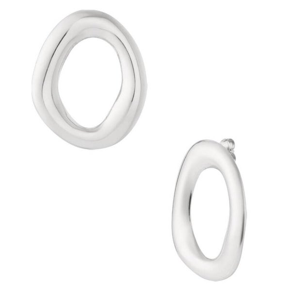 oorbellen - ovaal zilver