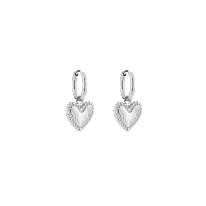 oorbellen - heart zilver