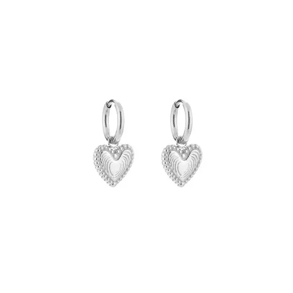 oorbellen - heart zilver